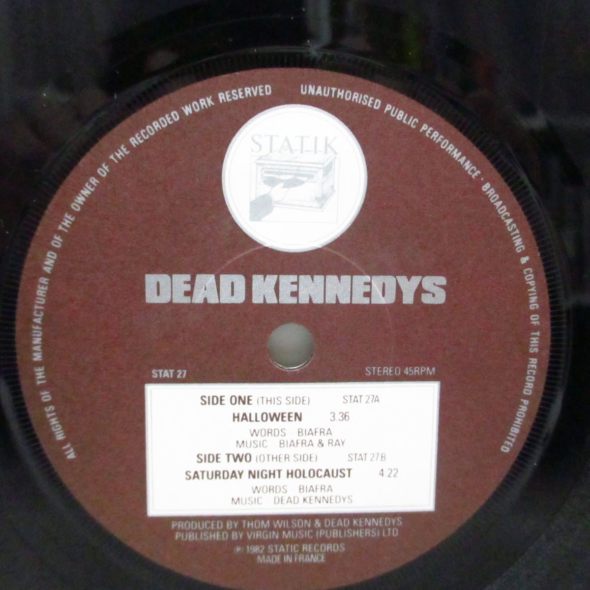 DEAD KENNEDYS (デッド・ケネディーズ)  - Halloween (UK オリジナル 7"+マット紙ジャケ)