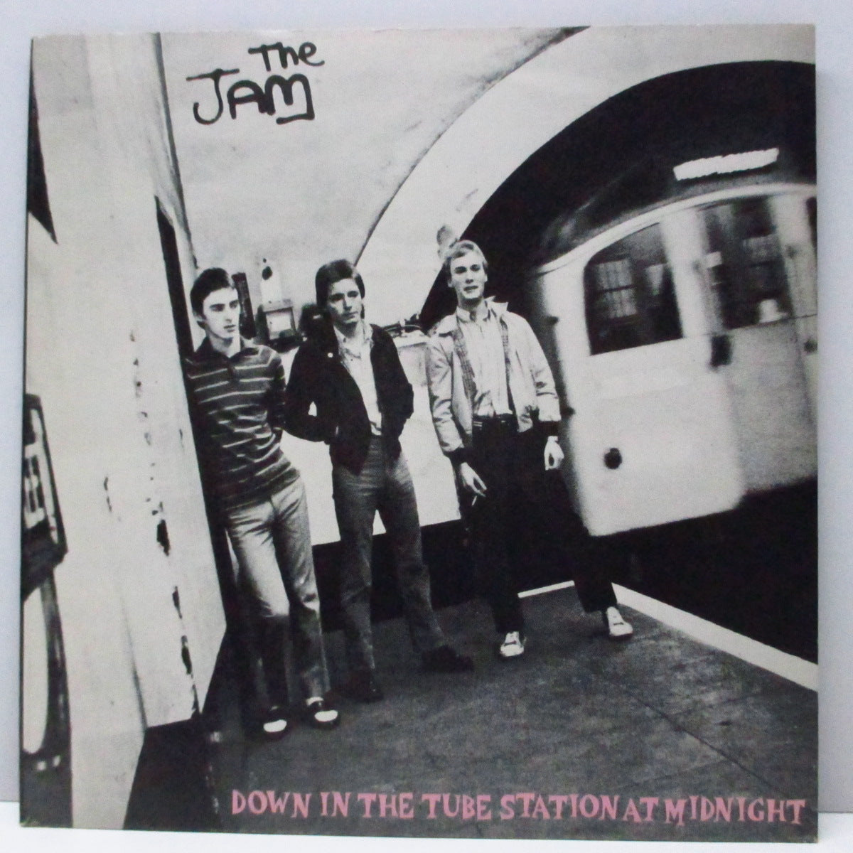 JAM, THE (ザ・ジャム)  - Down in the Tube Station at Midnight +2 (UK '80再発「銀プララベ」フラットセンター 7"/光沢固紙折り返ジャケ)  フランス語テキスト Ver!