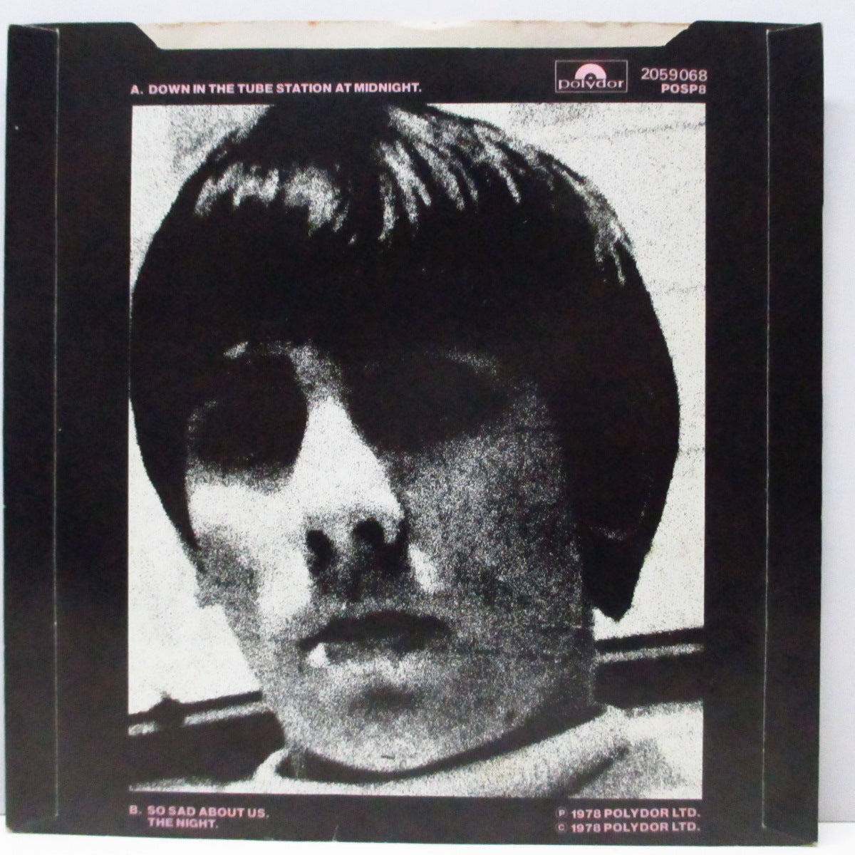 JAM, THE (ザ・ジャム)  - Down in the Tube Station at Midnight +2 (UK オリジナル「銀プララベ」フラットセンター 7"/光沢固紙折り返ジャケ)  レア「ミスプリント」Ver !