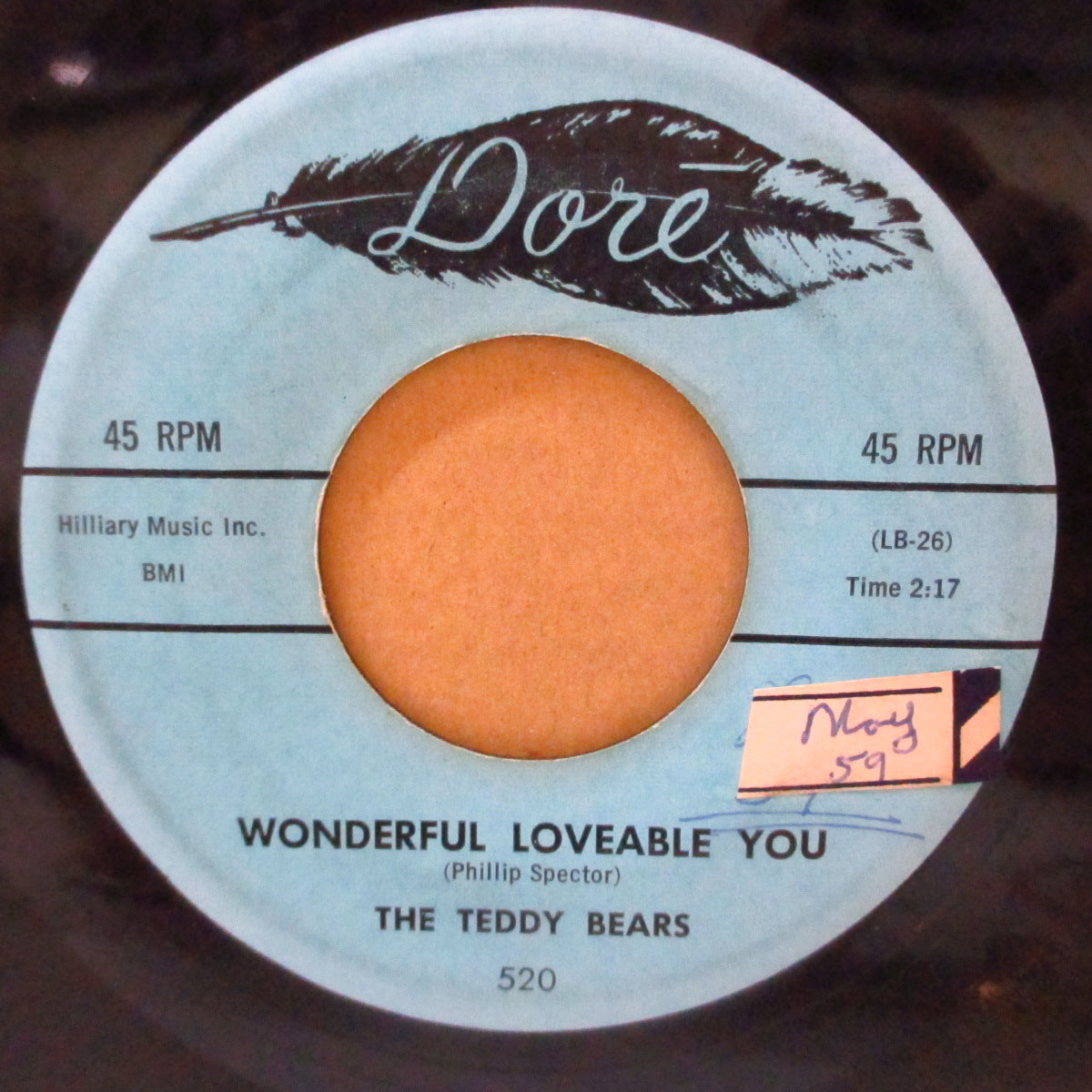 TEDDY BEARS, THE (ザ・テディ・ベアーズ=フィル・スペクター在籍)  - Wonderful Loveable You (US '59 オリジナル7インチ) フィル自作哀愁ティーン・バラッド+ロカビリー調のインスト・ジャイバー！