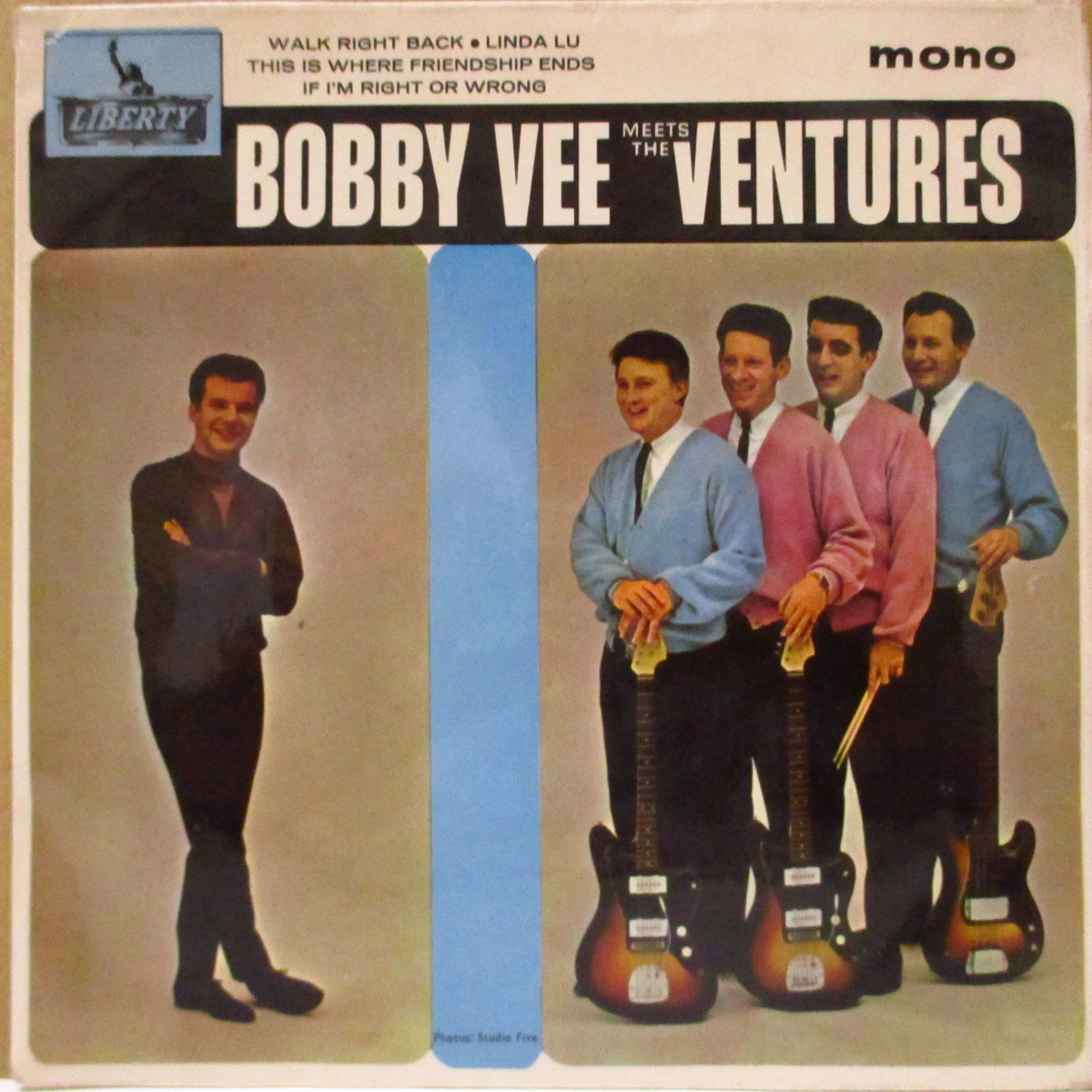 VENTURES  &  BOBBY VEE  (ザ・ベンチャーズ)  - Bobby Vee Meets The Ventures (UK '65 オリジナル・4曲入り 7インチEP/表面コーティング折り返しジャケ)
