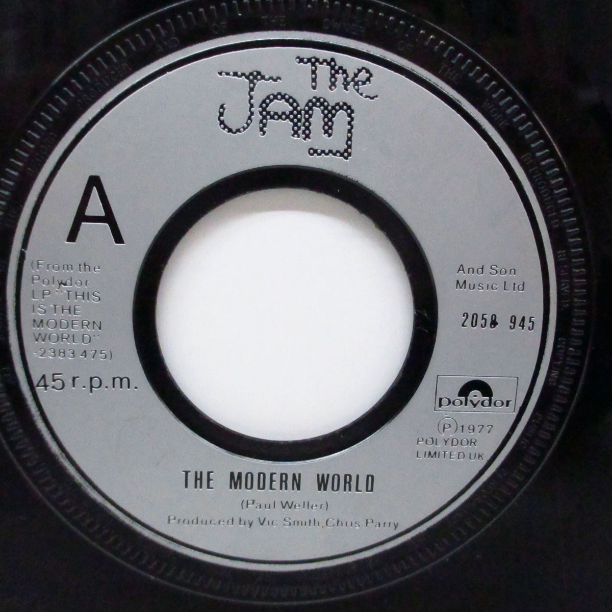 JAM, THE (ザ・ジャム)  - The Modern World (UK オリジナル「ビッグホールセンター」 7" / プレーン白ジャケ)