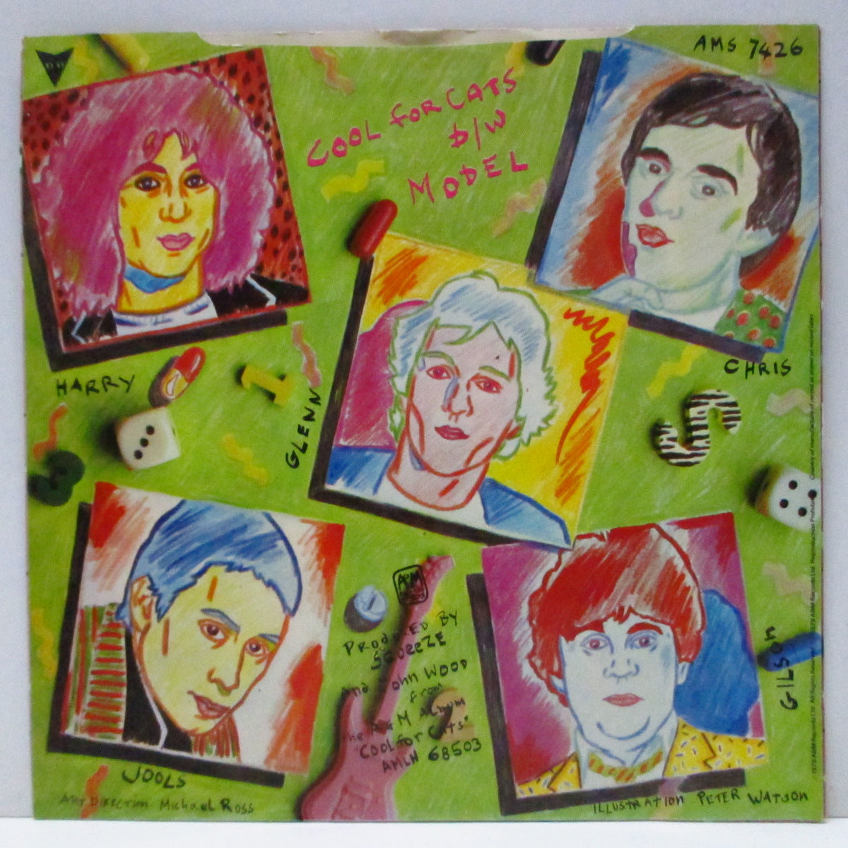 SQUEEZE (スクイーズ)  - Cool For Cats / Model (UK '79 セカンドプレス「銀ロゴ」フラットセンター「黒盤」7"/光沢固紙ジャケ)