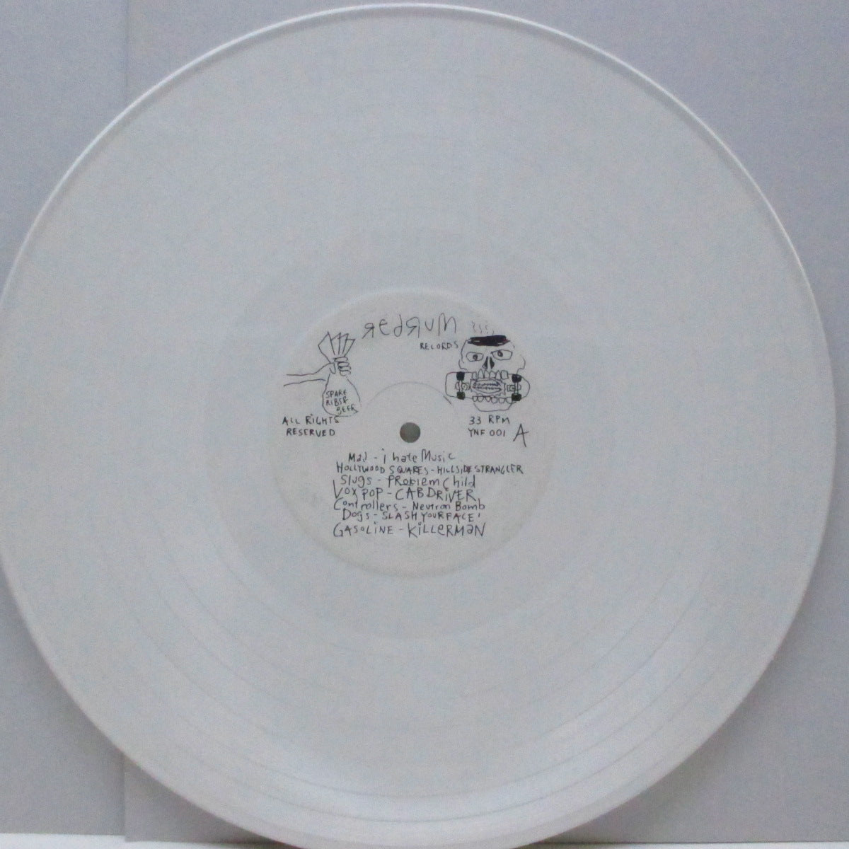 V.A. ('77-'82年各国レアパンク・コンピ)  - Killed By Death #1 (US 90's 再発「ホワイトヴァイナル」LP+「白紙」インサート）