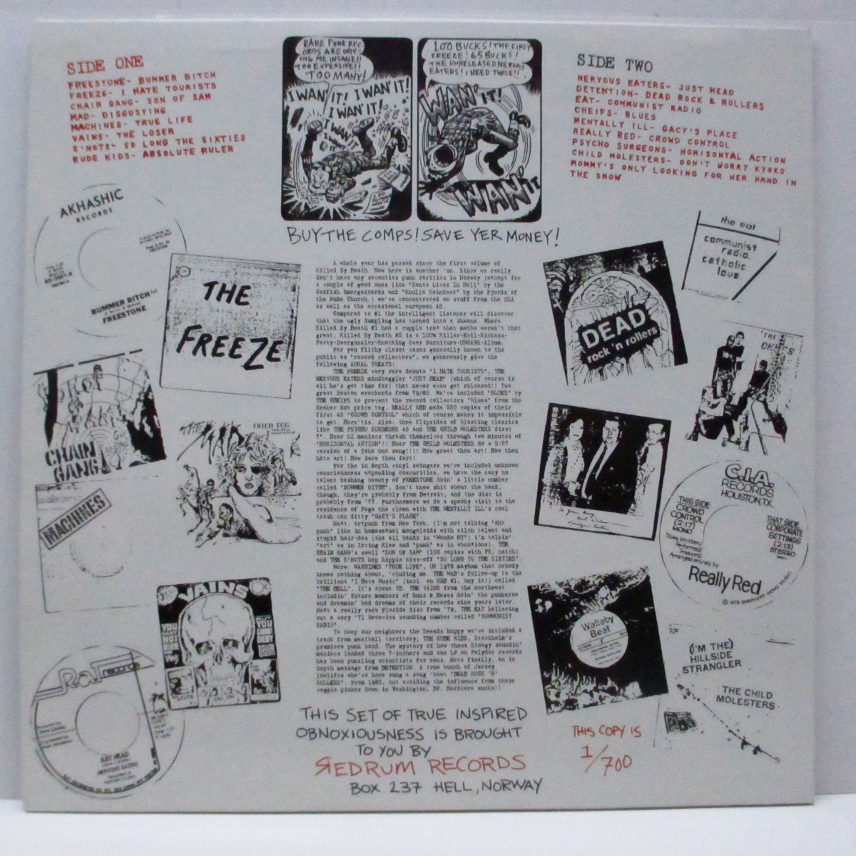V.A. ('77-'82年各国レアパンク・コンピ)  - Killed By Death #2 (US 90's再発「レッドヴァイナル」LP)