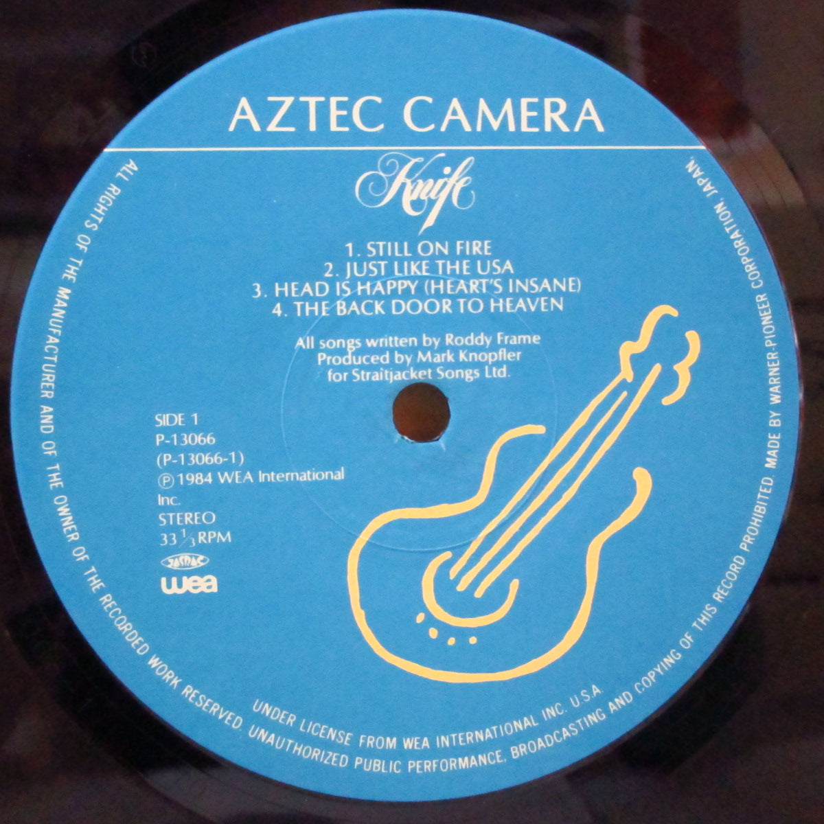 AZTEC CAMERA (アズテック・カメラ)  - ナイフ: Knife (Japan オリジナル LP+ソフト紙インサート/帯欠) '84年2ndアルバム