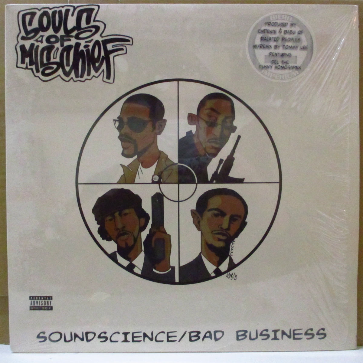 SOULS OF MISCHIEF (ソウルズ・オブ・ミスチーフ)  - Soundscience / Bad Business (US オリジナル 12インチ/レアステッカー付き光沢ジャケ) '01年シングル