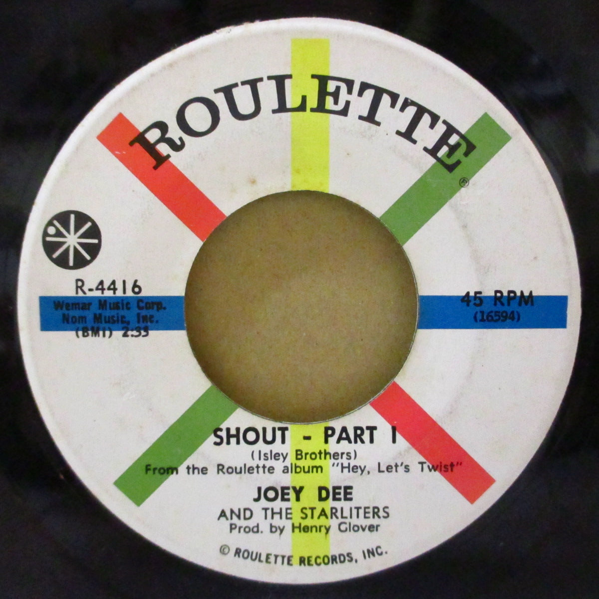 JOEY DEE & THE STARLITERS (ジョーイ・ディー ＆ ザ・スターライターズ)  - Shout (Part.1&2) (US オリジナル 7インチ+カンパニースリーブ)