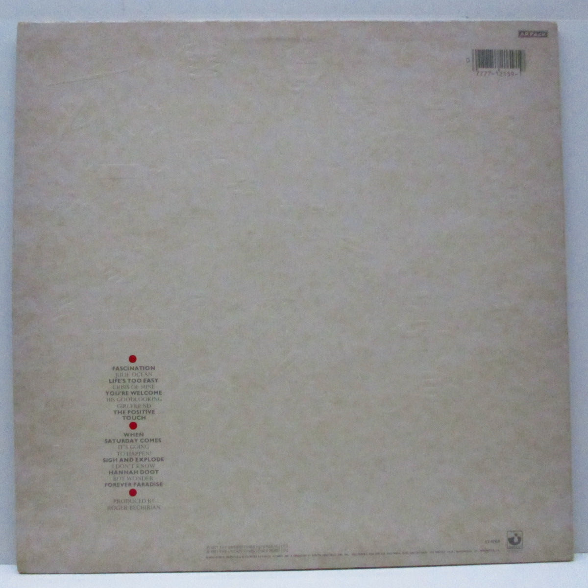 UNDERTONES, THE (ジ・アンダートーンズ)  - Positive Touch (US オリジナル LP+インナー/エンボス加工ジャケ）'81年サード！