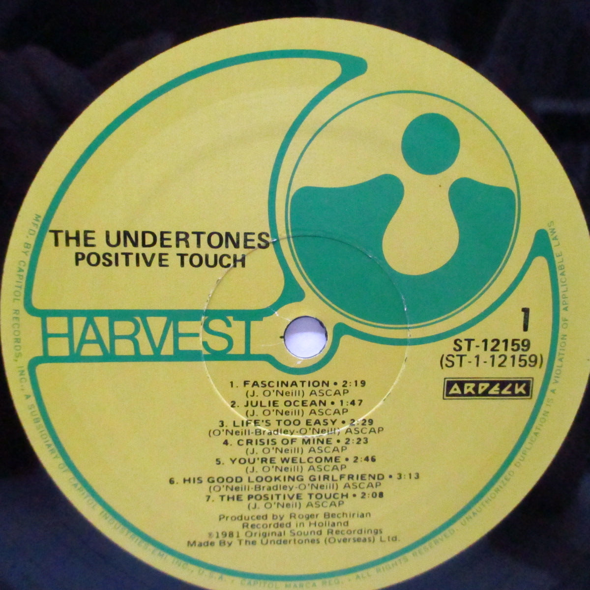 UNDERTONES, THE (ジ・アンダートーンズ)  - Positive Touch (US オリジナル LP+インナー/エンボス加工ジャケ）'81年サード！