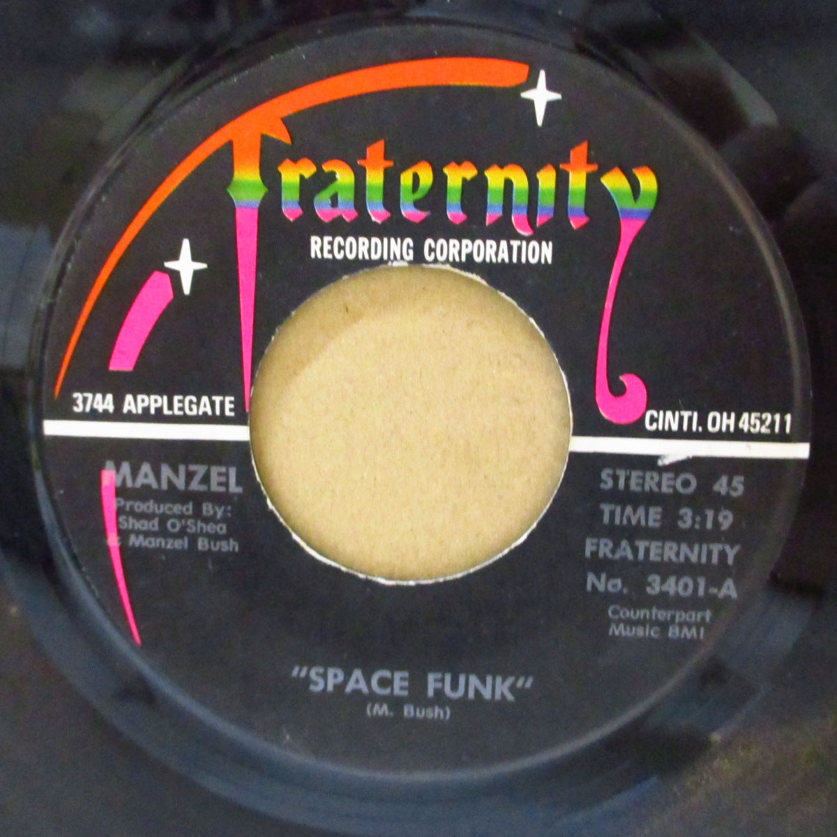 MANZEL (マンゼル)  - Space Funk / Jump Street (US オリジナル「黒ラベ ver」7インチ+カンパニースリーブ)鬼レア、フュージョン系ファンク名曲！