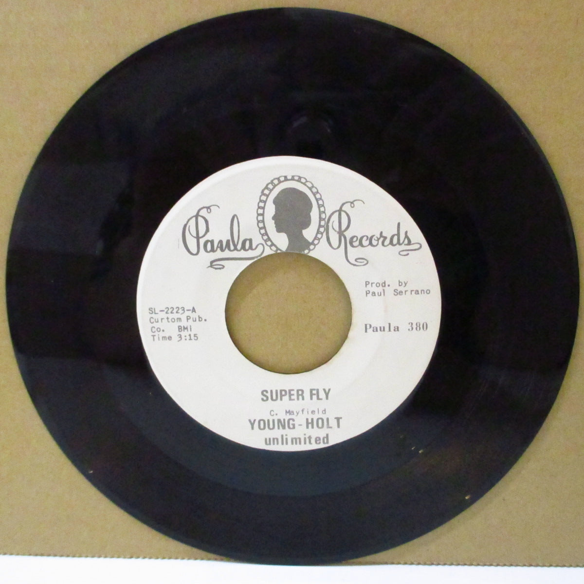 YOUNG HOLT UNLIMITED (ヤング・ホルト・アンリミテッド)  - Super Fly / Give Me Your Love (US '73 プロモ・白ラベ 7インチ)カーティス・メイフィールド名曲のファンキーラテンソウル調インスト・カヴァ！