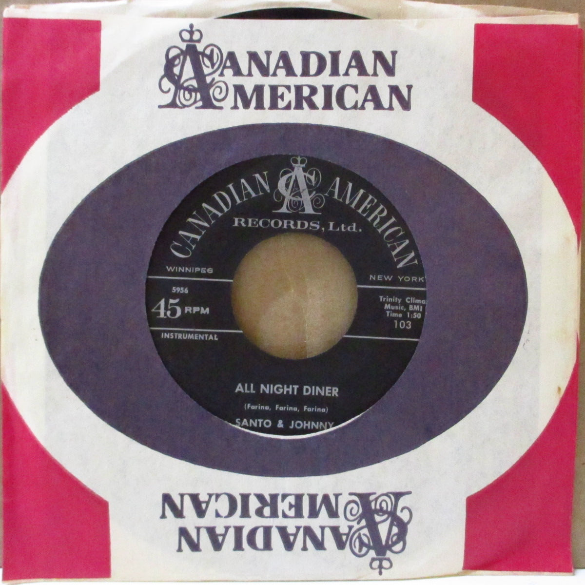 SANTO & JOHNNY (サント＆ジョニー)  - Sleep Walk / All Night Diner (US '59 オリジナル 7インチ)NYスティール・ギター・デュオ哀愁美メロ大名曲！