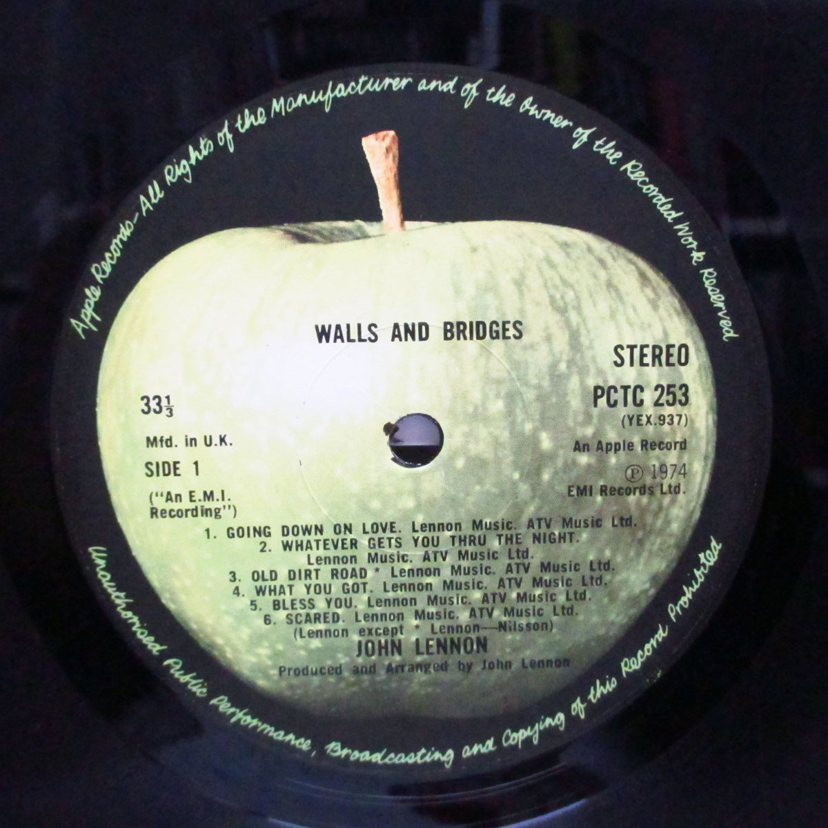 JOHN LENNON (ジョン・レノン)  - Walls & Bridges (UK 70's セカンドプレス LP+インナー、ブックレット/「左横開き」光沢パズルジャケ「完品」)