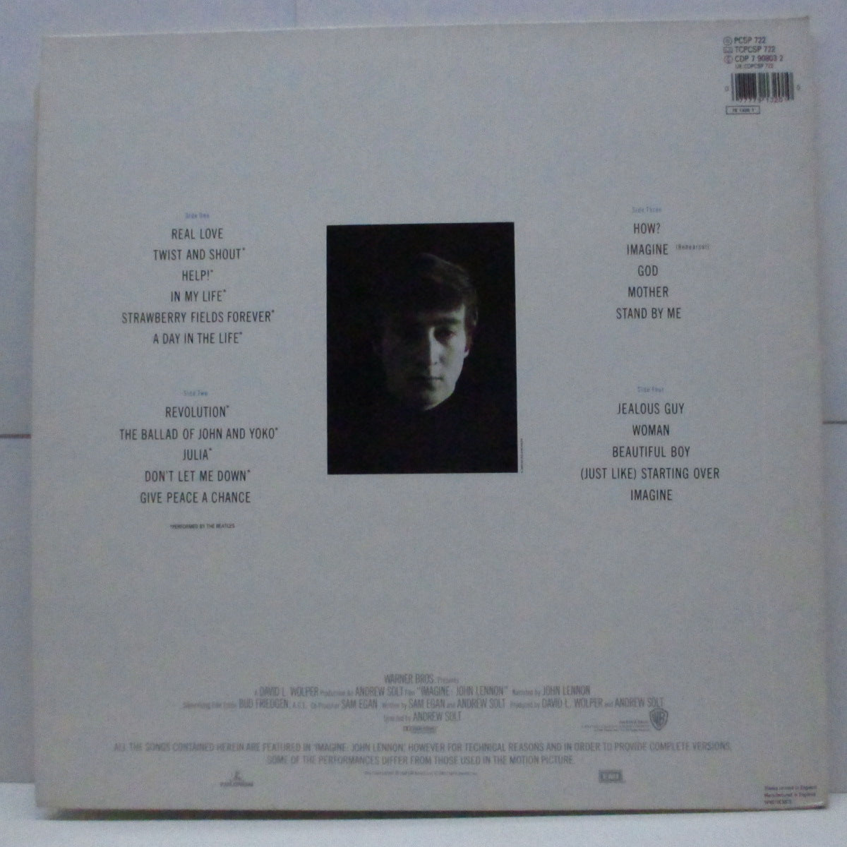 JOHN LENNON (ジョン・レノン)  - Imagine: John Lennon, Music From The Original Motion Picture (UK オリジナル 2xLP+インナー/見開ジャケ)