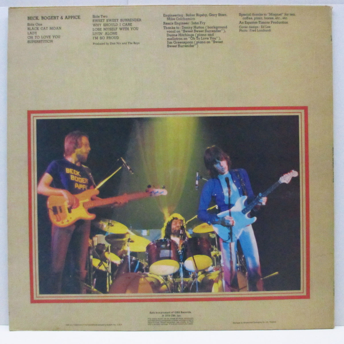 BECK, BOGERT & APPICE (ベック・ボガート & アピス)  - Beck, Bogert & Appice (UK 70's 再発「ボックスロゴ」黄色ラベLP/光沢ジャケ) '73年デビュー・アルバム !