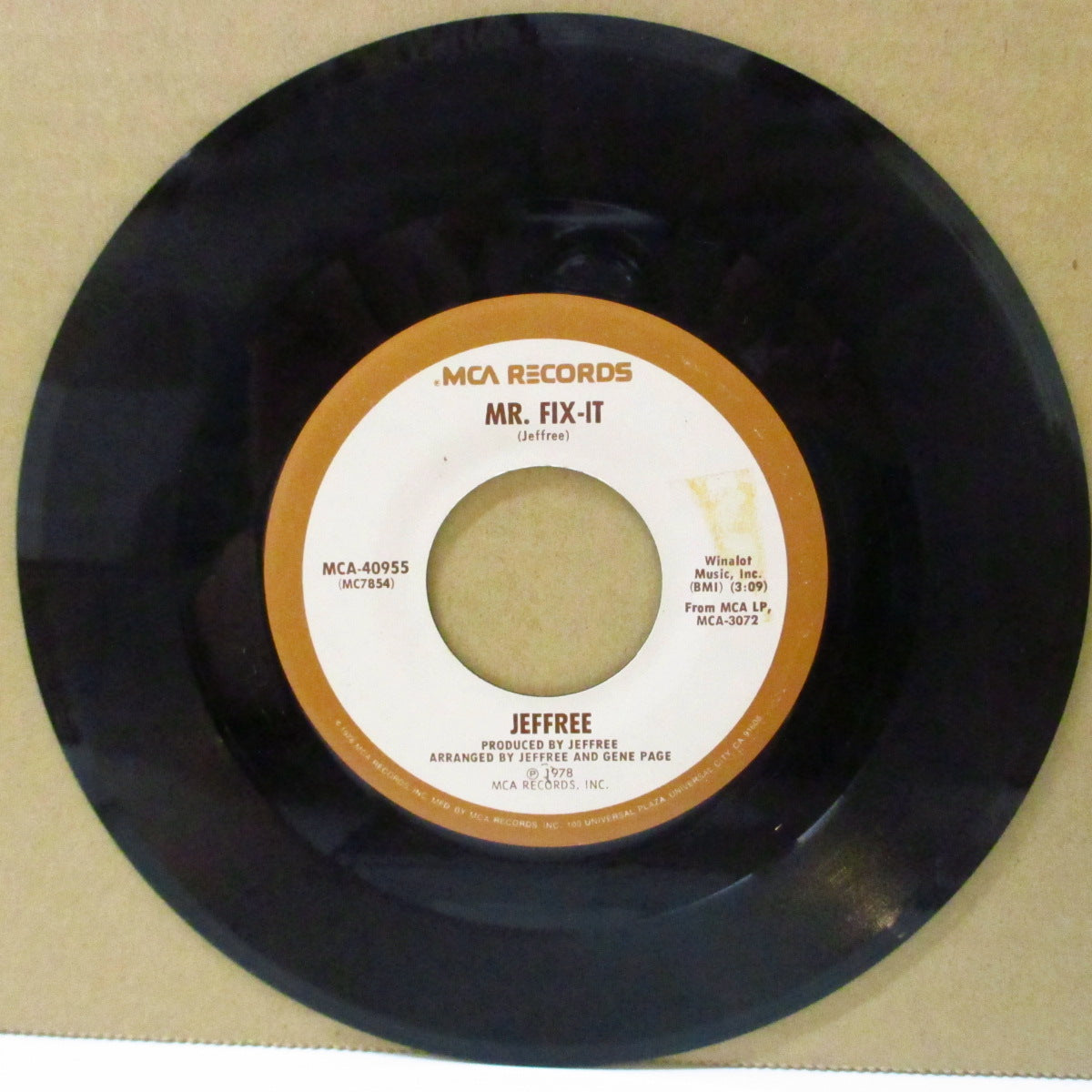 JEFFREE = Jeff Perry (ジェフ・ペリー)  - Mr. Fix-It / Take My Love (US '78 オリジナル 7インチ)美メロAORフリーソウル名曲！