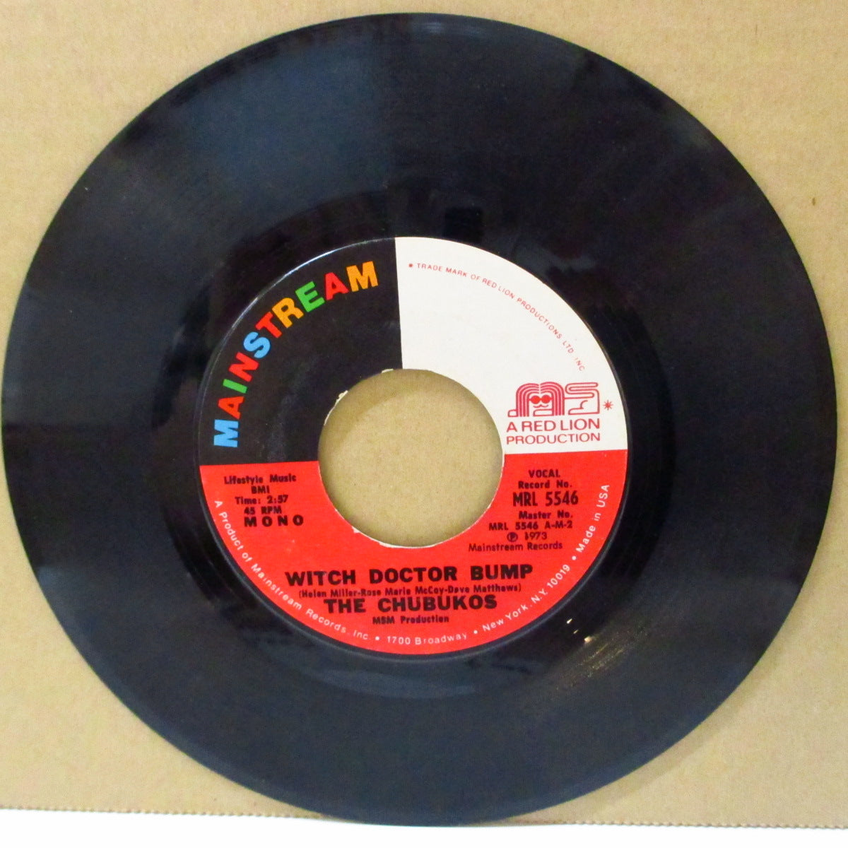 CHUBUKOS, THE (ザ・チャブコス)  - Witch Doctor Bump (Vocal) (US '73 オリジナル 7インチ)ファンキーブレイク・ビーツ！