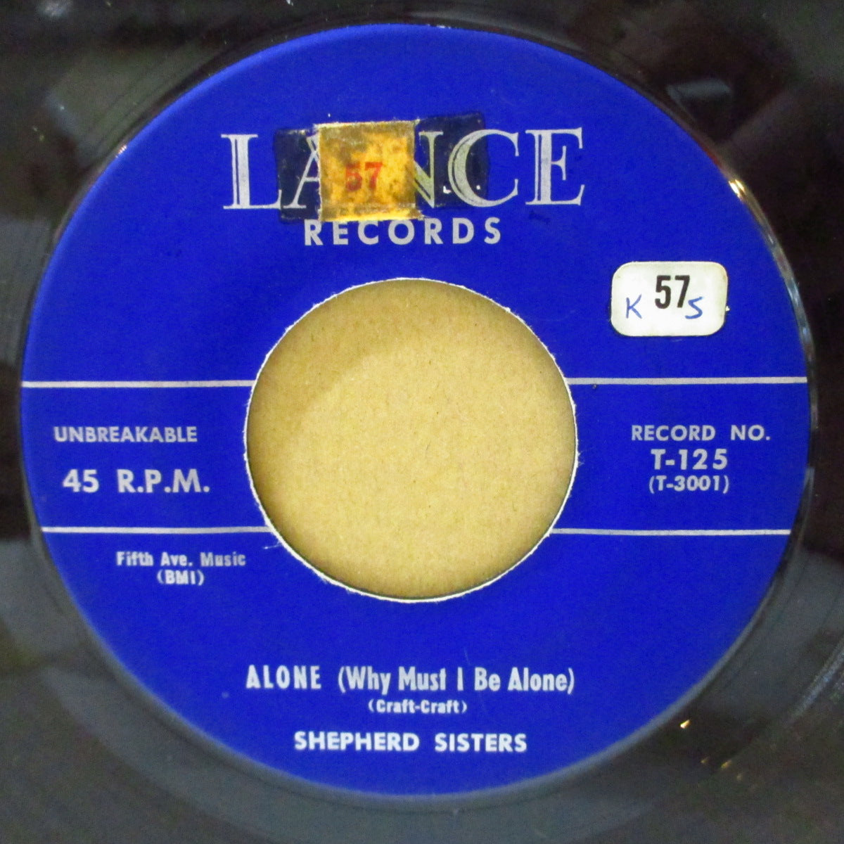 SHEPHERD SISTERS (シェパード・シスターズ)  - Alone (Why Must I Be Alone) (US '57 オリジナル 7インチ)全米大ヒット、アップテンポ・スウィング調ティーンポップ！