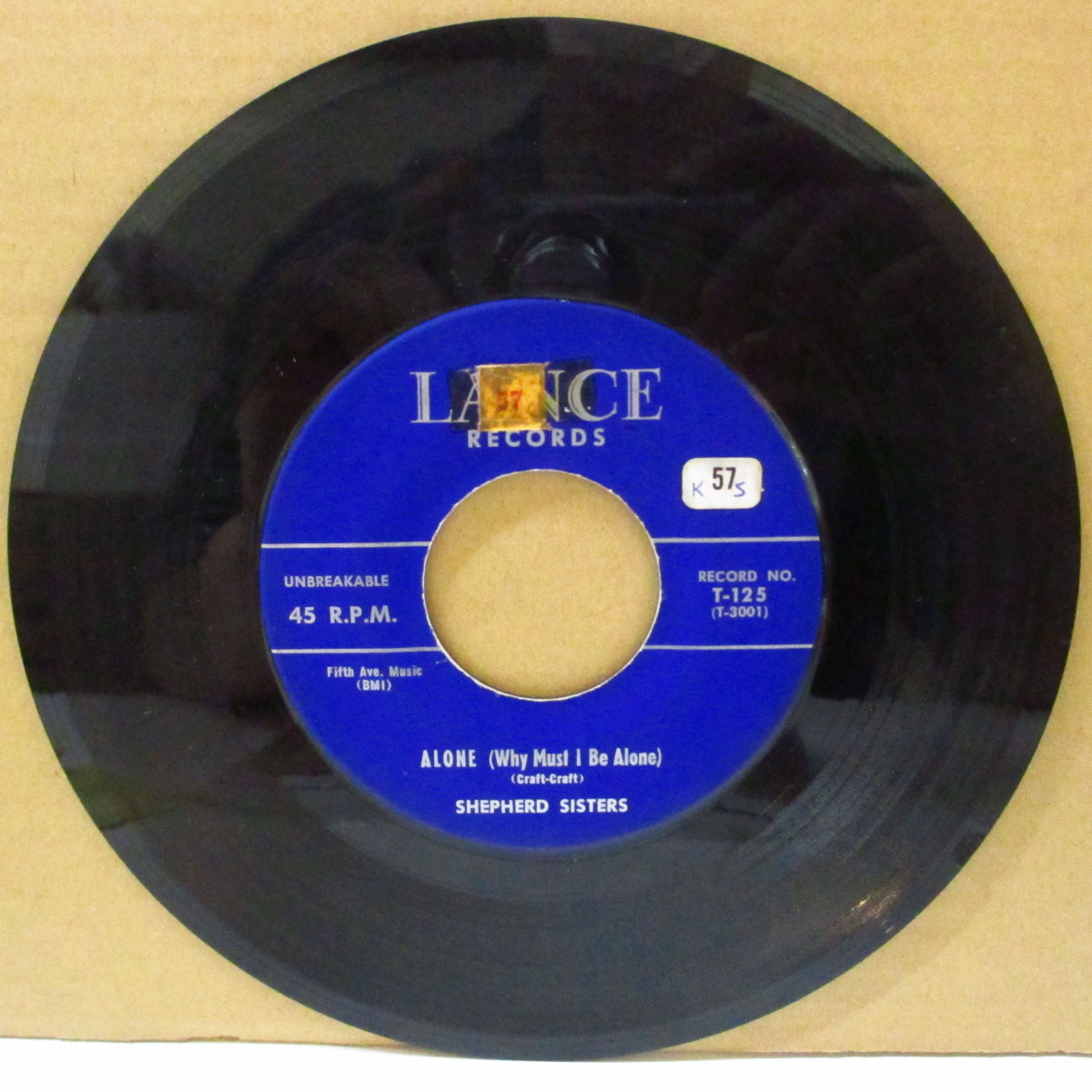 SHEPHERD SISTERS (シェパード・シスターズ)  - Alone (Why Must I Be Alone) (US '57 オリジナル 7インチ)全米大ヒット、アップテンポ・スウィング調ティーンポップ！