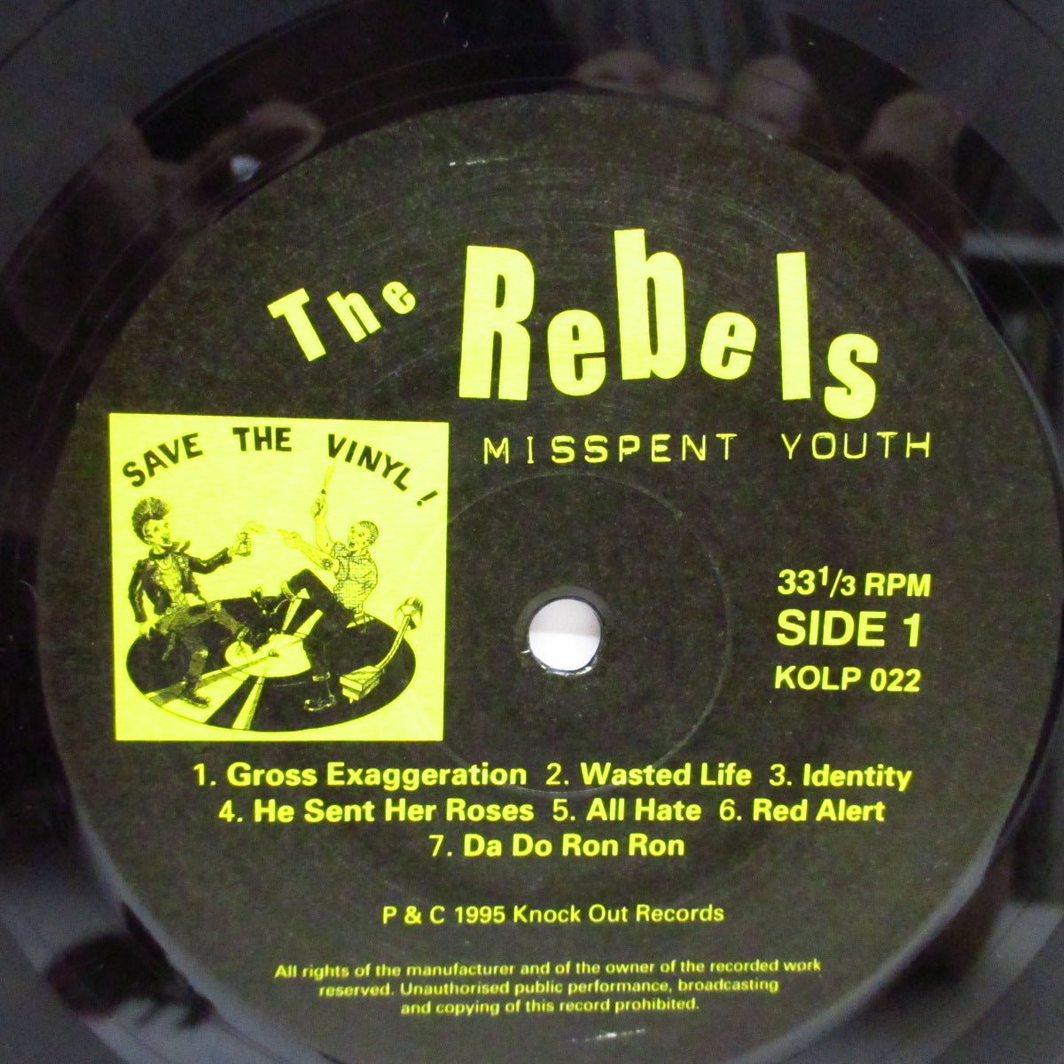 REBELS, THE (ザ・レベルズ)  - Misspent Youth (German オリジナル「ブラックヴァイナル」LP+インサート）'95年唯一アルバム！