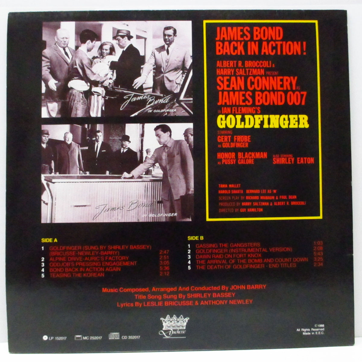 O.S.T. (映画『007 ゴールドフィンガー』サントラ盤！)  - 007 / Goldfinger (EU '88 再発 LP+別デザインジャケ/Duchesse  LP 152017)