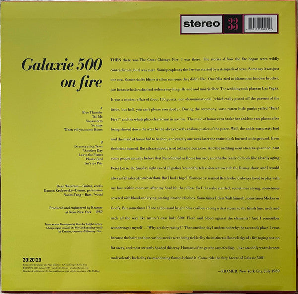 GALAXIE 500 (ギャラクシー500)  - On Fire (US 限定復刻リマスター再発 LP/NEW)