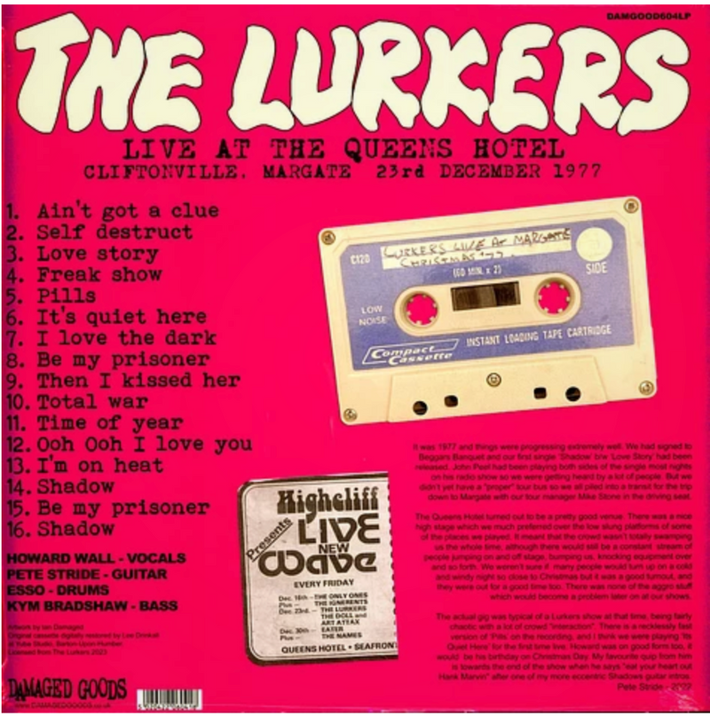 LURKERS, THE (ザ・ラーカーズ)  - Live At The Queens Hotel Margate (UK 限定プレス LP/ New)