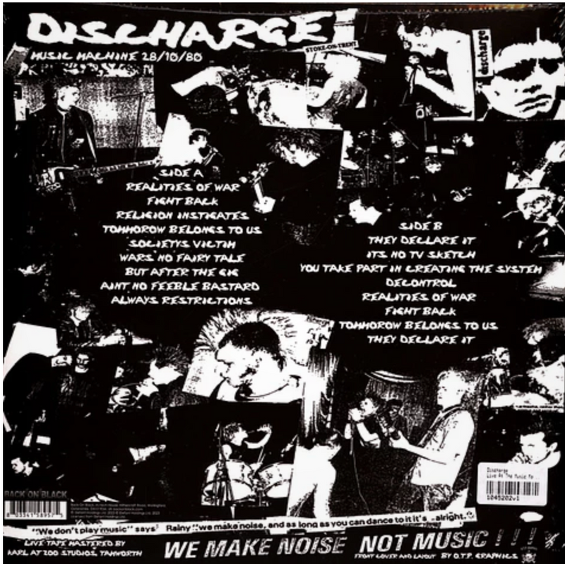 DISCHARGE (ディスチャージ)  - Live At The Music Machibe 1980 (UK 限定再発「クリアヴァイナル」LP/ New)