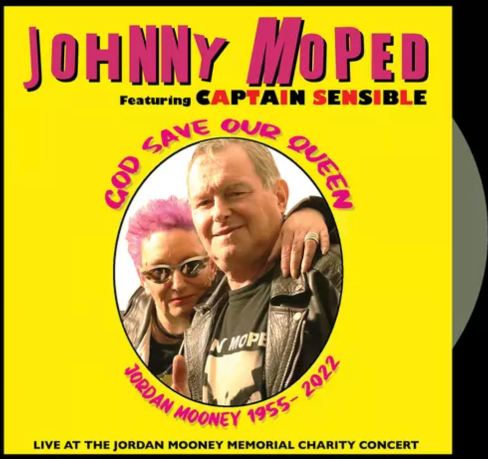 JOHNNY MOPED feat.Captain Sensible  (ジョニー・モープド feat. キャプテン・センシブル)  - God Save Our Queen, Jordan Mooney 1955-2022 UK 限定「グレイヴァイナル」7"/New)