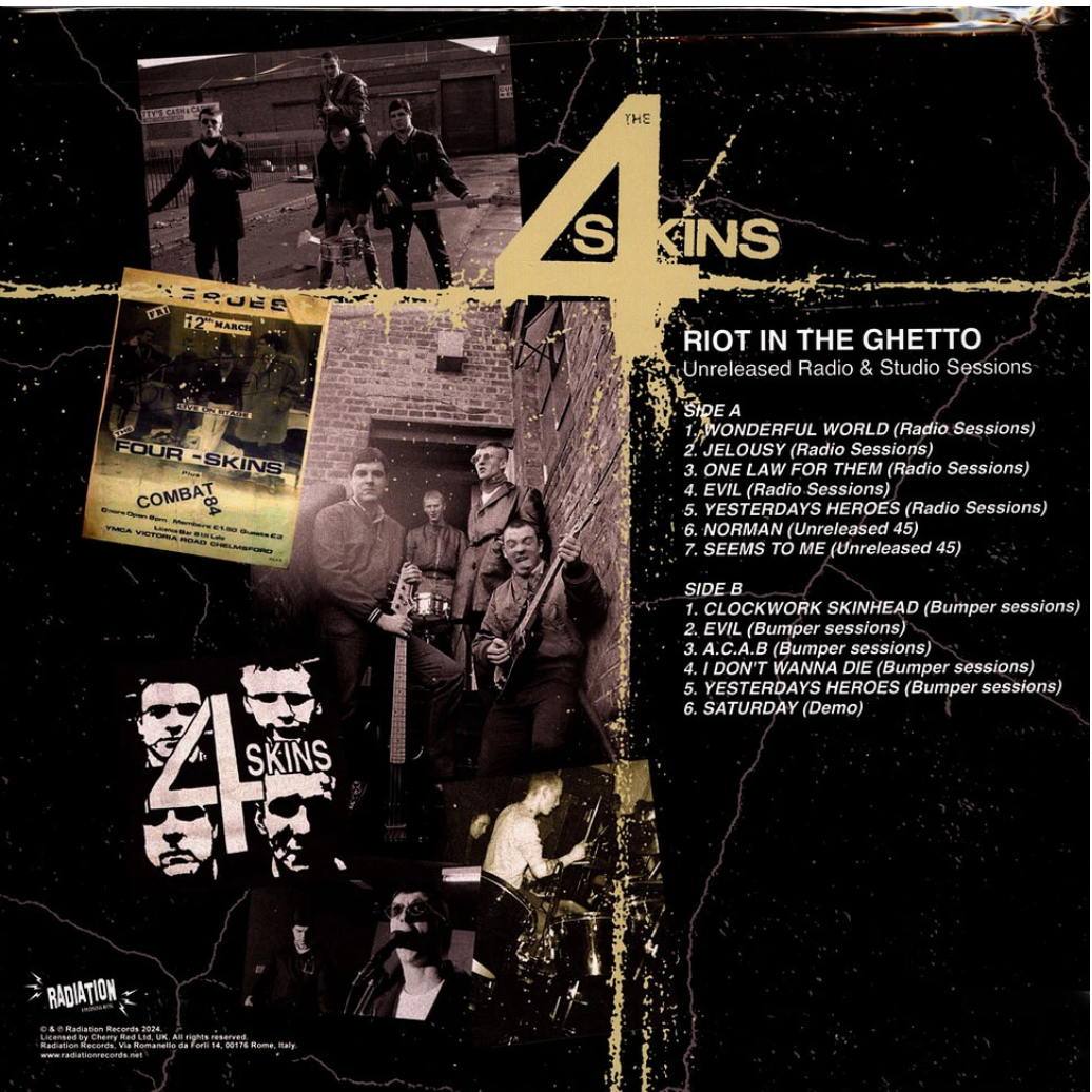 4 SKINS, THE (ザ・フォー・スキンズ)  - Riot In The Ghetto: Unreleased Radio & Studio Sessions (Italy 限定プレス LP/ New)