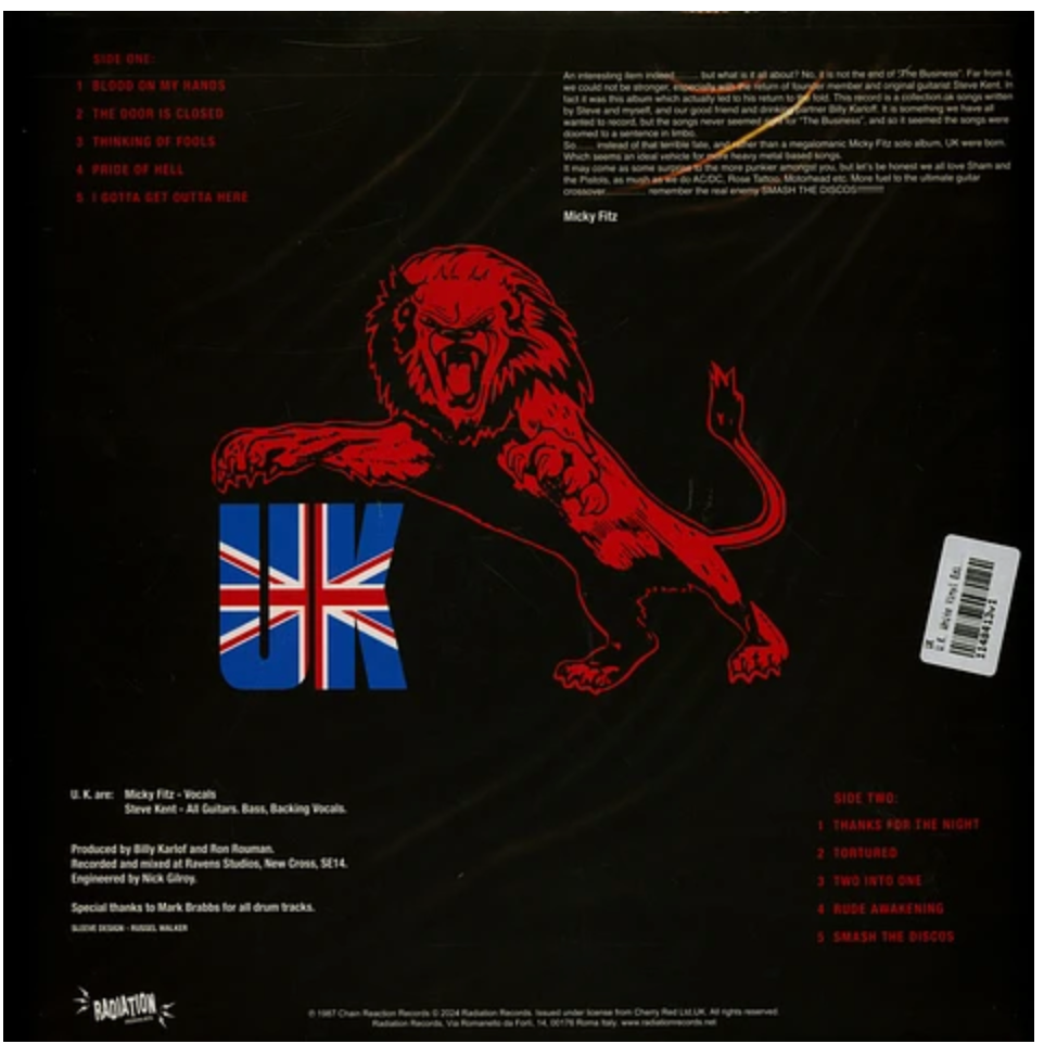 UK (ユーケー)  - UK [1st] (Italy 限定再発「ホワイトヴァイナル」LP/ New)