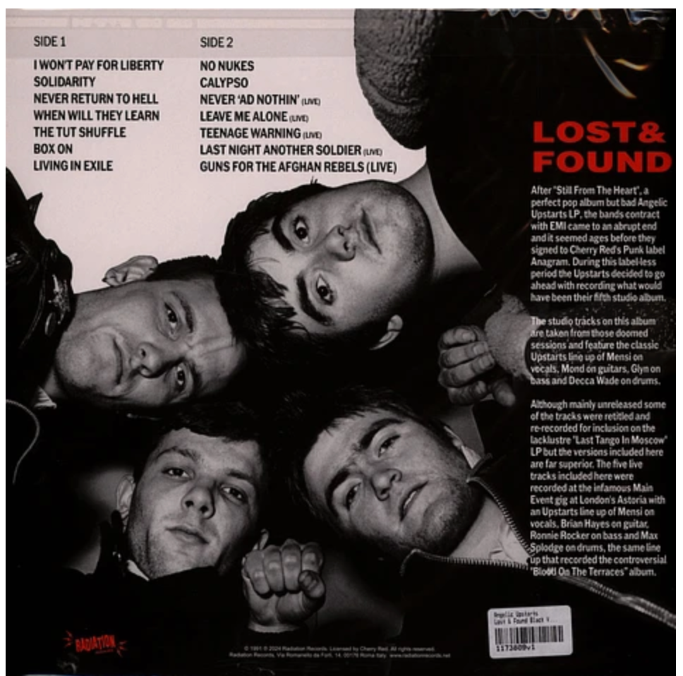 ANGELIC UPSTARTS (エンジェリック・アップスターツ)  - Lost & Found (Italy 限定再発「ホワイトヴァイナル」LP/ New)