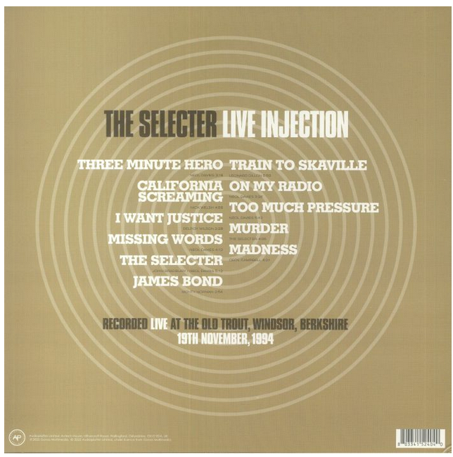 SELECTER, THE (ザ・セレクター)  - Live Injection (UK 限定再発180g「ホワイトヴァイナル」LP/ New) '94年ライブ！