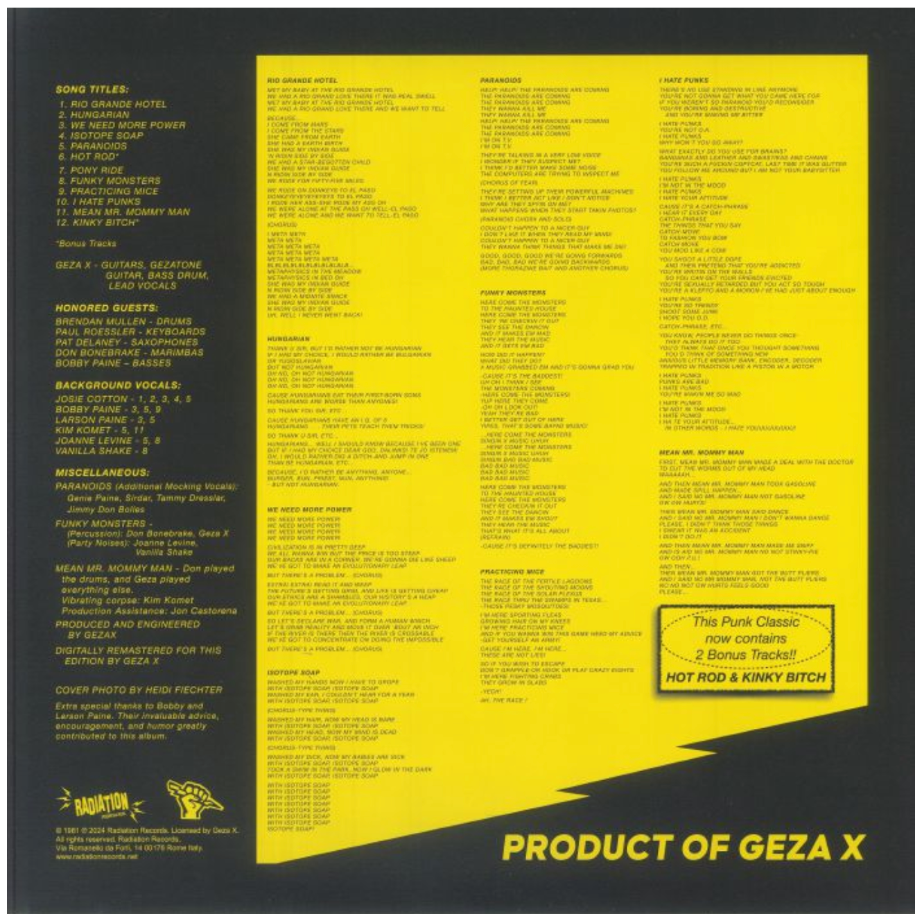 GEZA X (ギーザー・エックス)  - You Goddam Kids! (Italy 限定再発「グリーンヴァイナル」LP/ New) ステッカー付き！