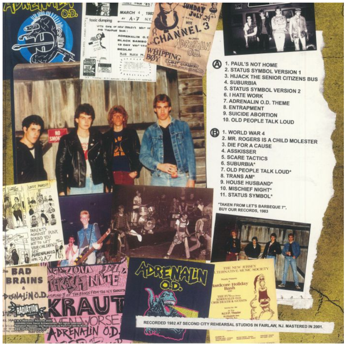 ADRENALIN O.D. (アドレナリン  O.D.)  - The Barbeque Years: Rare & Unreleased 1982 Demos (Italy 正規再発「限定オレンジヴァイナル」LP/ New) 制御不能 ! バンド黎明期の超高速ハードコア21曲 !