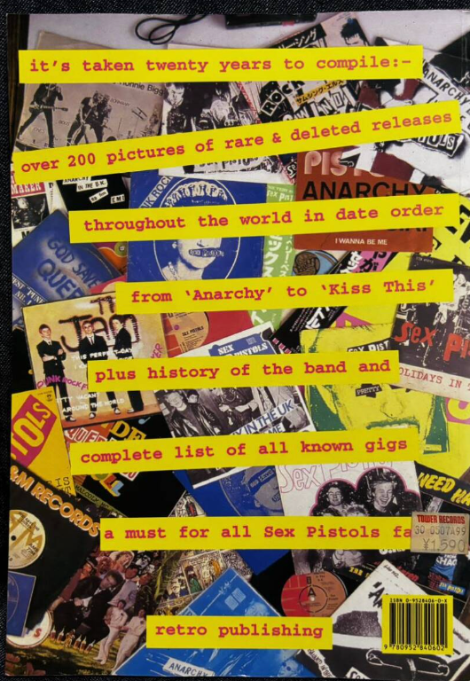 SEX PISTOLS (セックス・ピストルズ)  - Retro Spective (UK 正規再販ペーパーバック本/ New) '96年のディスコグラフィー本が復刻！