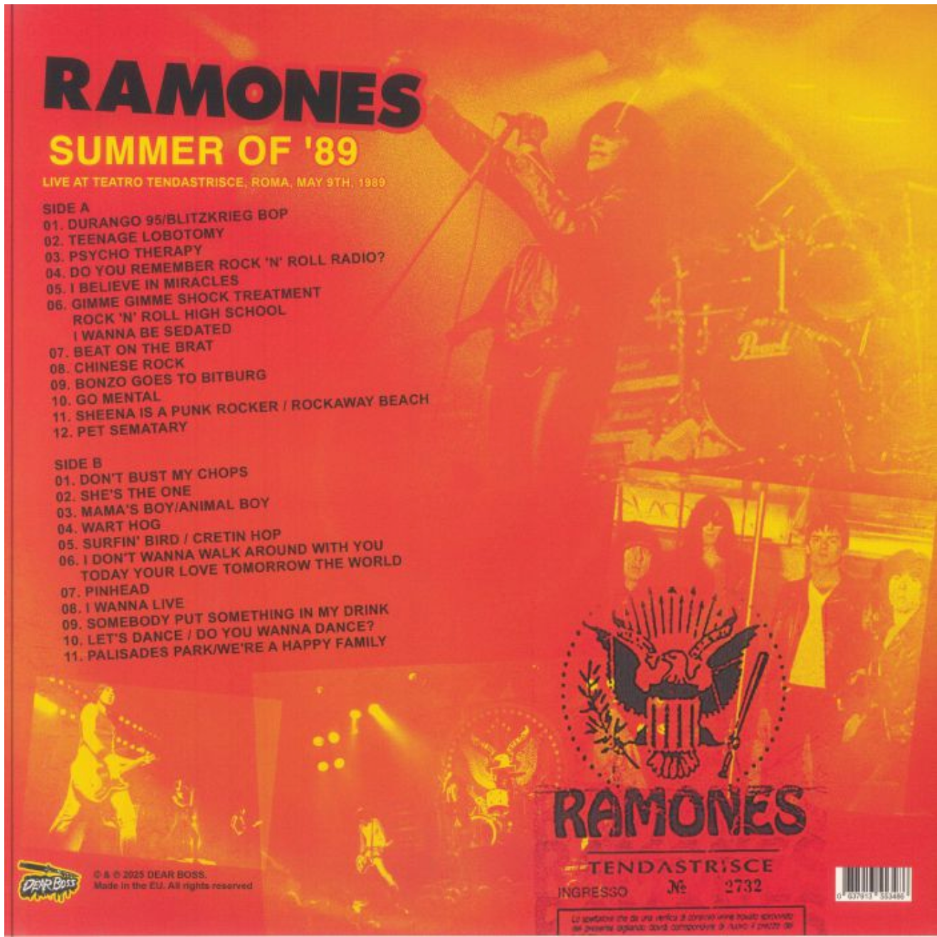 RAMONES (ラモーンズ)  - Summer Of '89 (EU 300枚限定再発「ホワイトヴァイナル」LP/ New) ディー・ディー脱退直前のライブ !