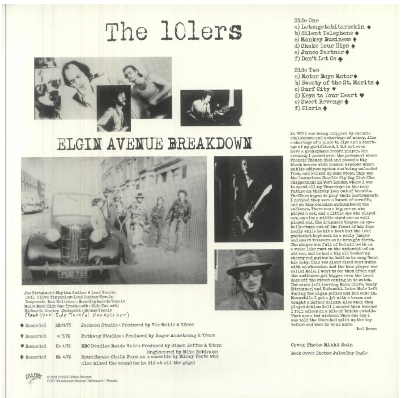 101'ERS, THE  (ザ・ワンオーワナーズ)  - Elgin Avenue Breakdown (Russia リプロ再発「500枚限定レッドヴァイナル」LP/ New) feat.ジョーストラマー!