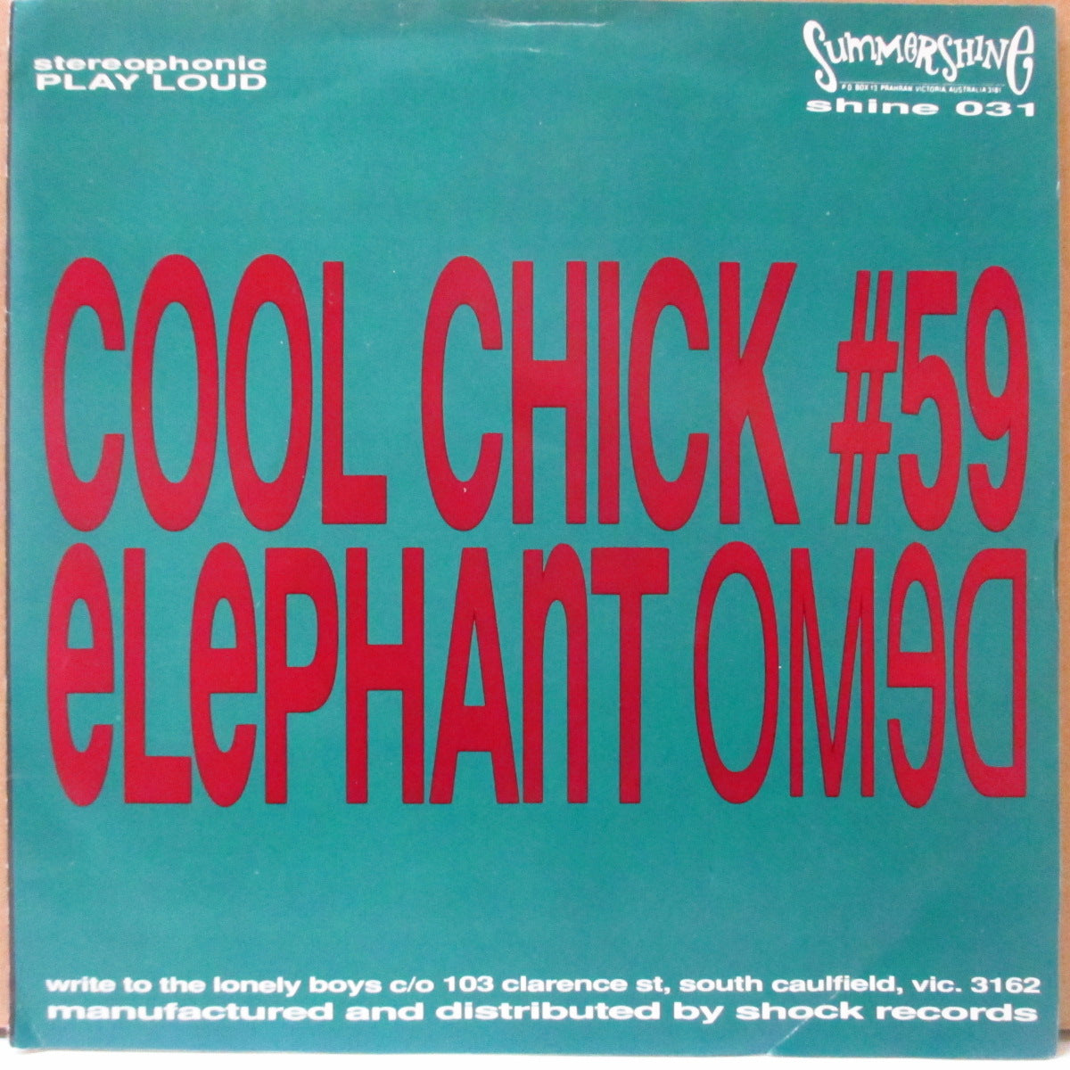 EARTHMEN, THE (ジ・アースメン)  - Cool Chick #59 (OZ オリジナル 7インチ+光沢ソフト紙ジャケ) '92年シングル