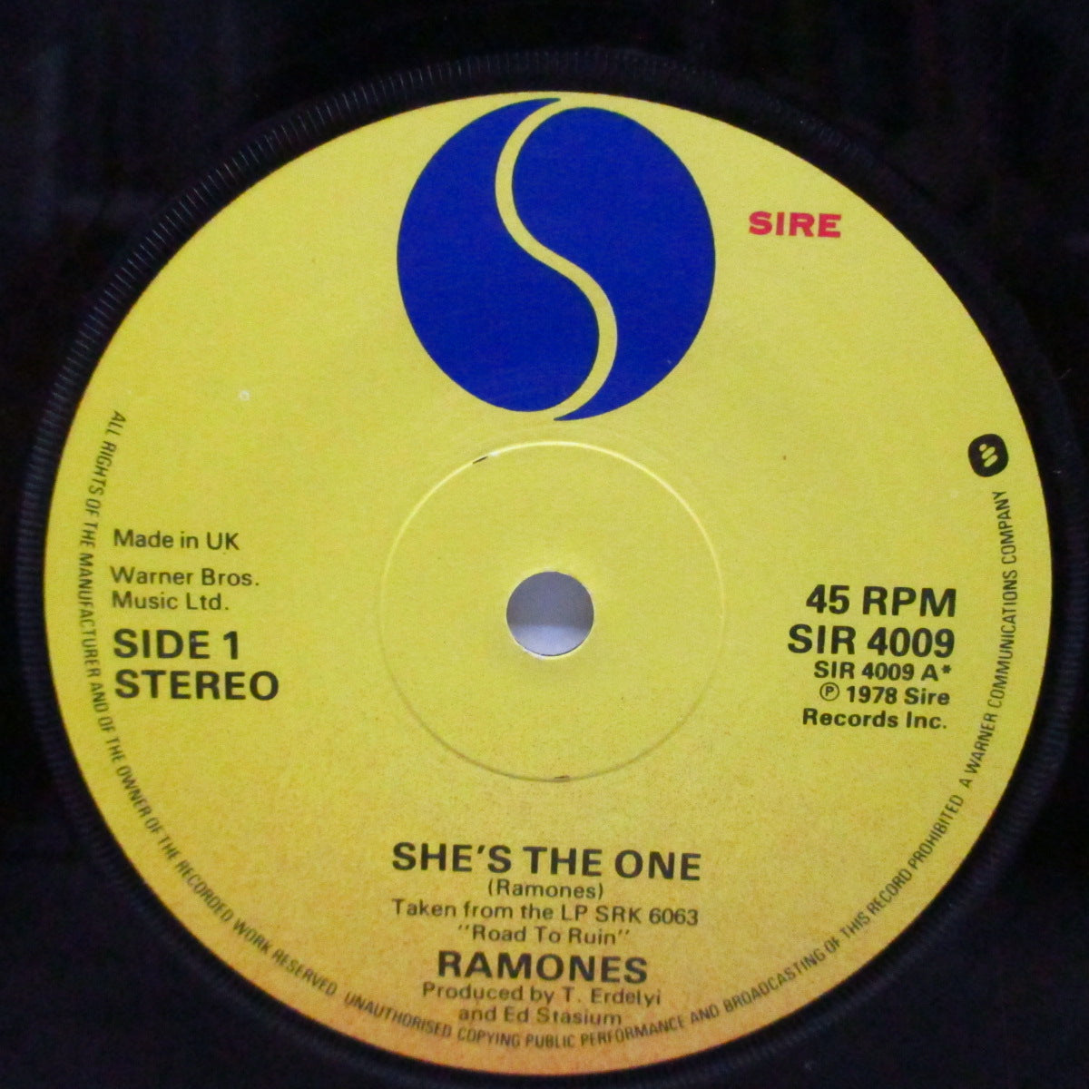 RAMONES (ラモーンズ)  - She's The One (UK オリジナル 7"+カンパニースリーブ)