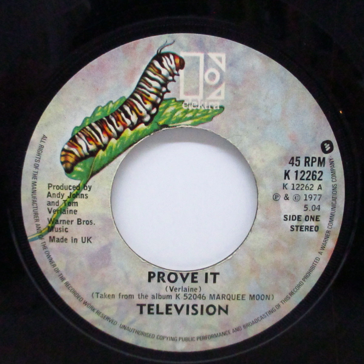 TELEVISION (テレヴィジョン)  - Prove It / Venus (UK オリジナル「ビッグホールセンター」7")