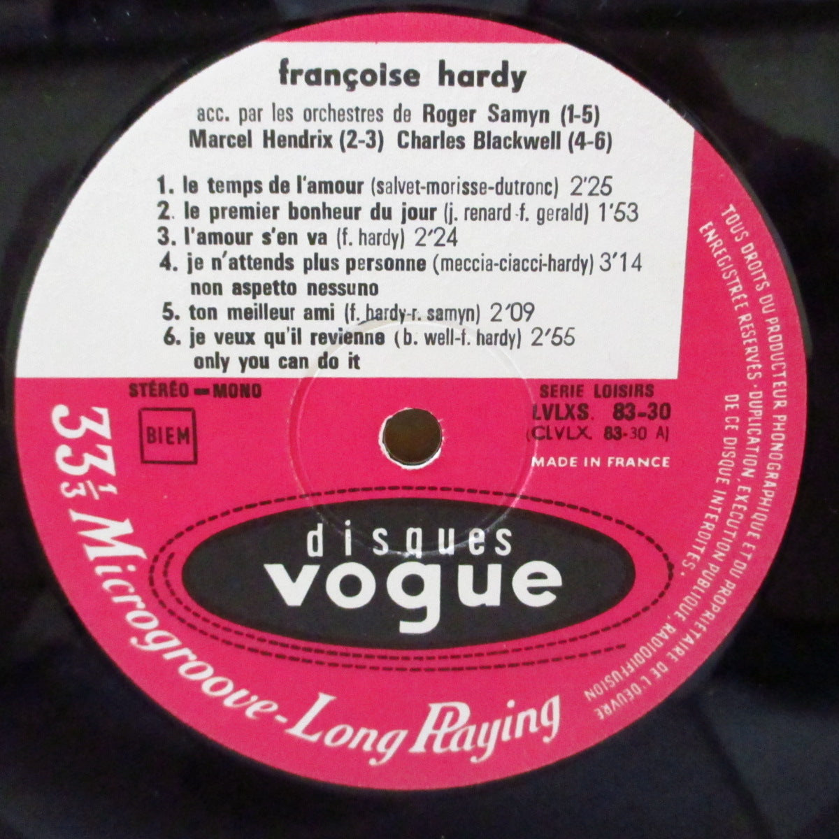 FRANCOISE HARDY (フランソワーズ・アルディ)  - Le Palmares (フランス '72 再発モノラル・ステレオ LP/表面コーティング折り返しジャケ) コンピレーション