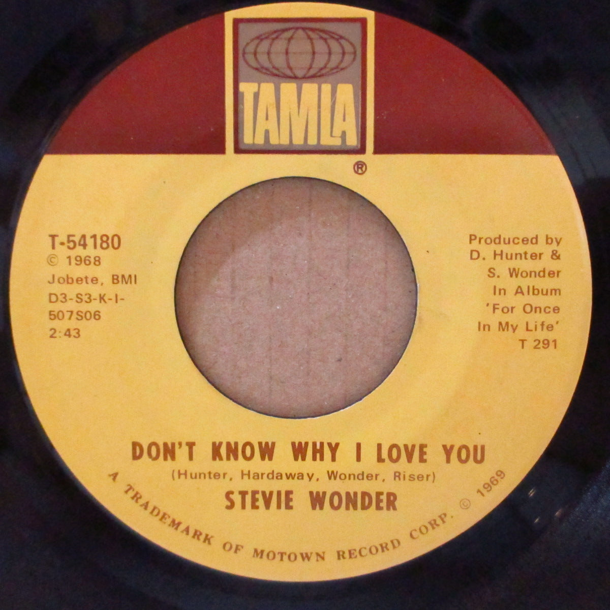 STEVIE WONDER (スティーヴィー・ワンダー)  - My Cherie Amour (US '69 セカンドプレス7インチ/茶色印刷ラベ）