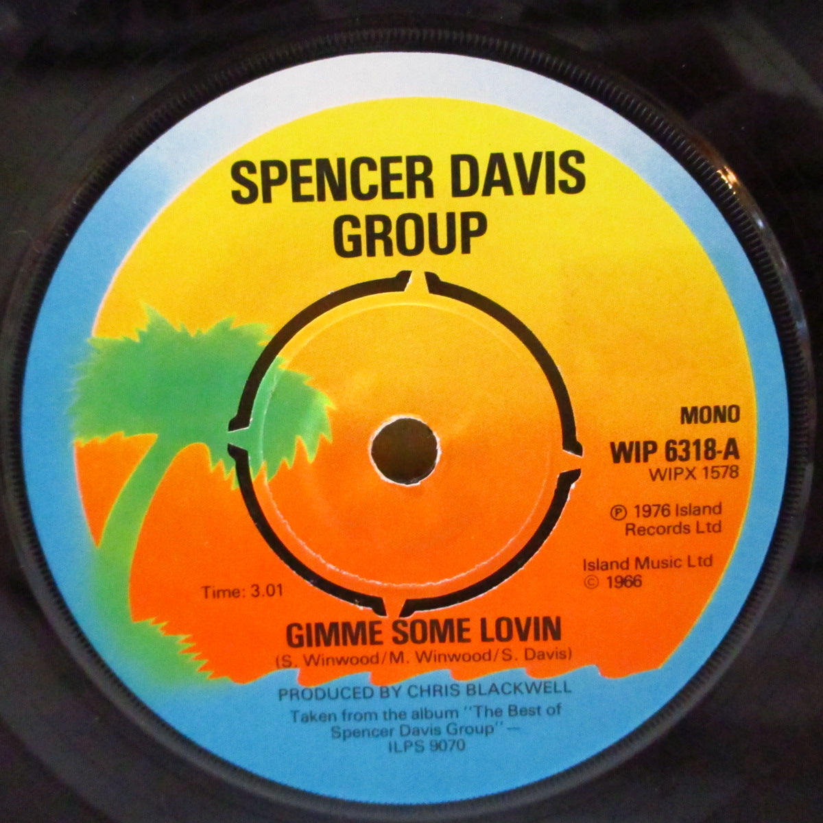 SPENCER DAVIS GROUP (スペンサー・デイヴィス・グループ)  - Gimme Some Loving (UK '76 再発A面モノラル 7インチ+光沢ソフト紙ジャケ)