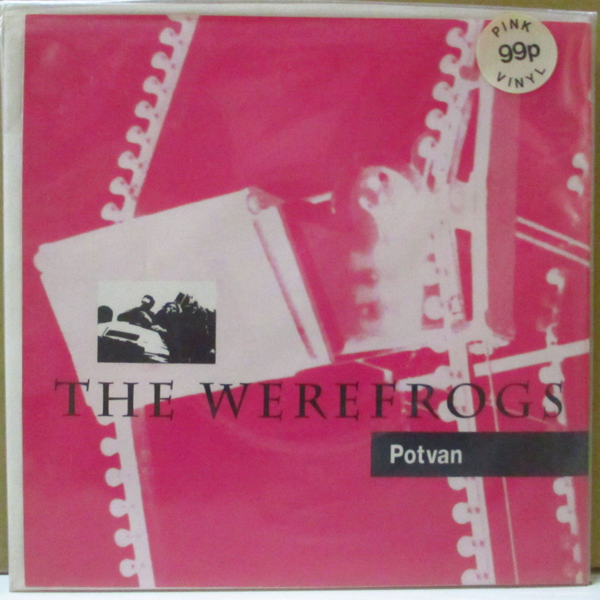 WEREFROGS, THE (ザ・ウェアーフロッグス)  - Potvan (UK 限定ピンクヴァイナル 7インチ+光沢ソフト紙折りたたみジャケ, レアステッカー付きPVC) '93年シングル