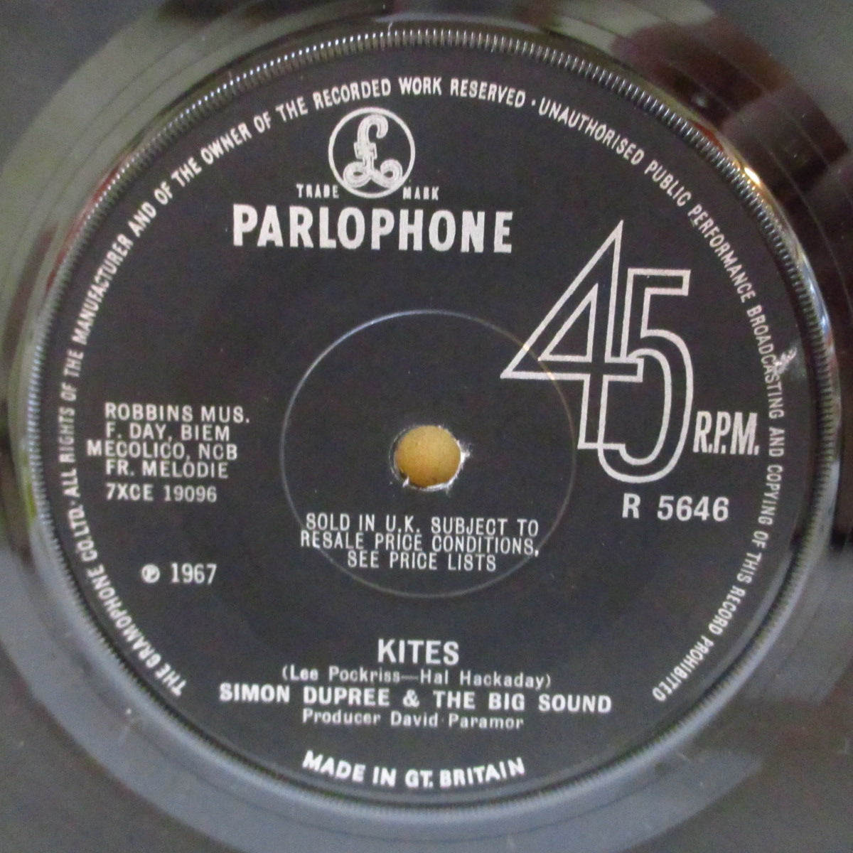 SIMON DUPREE & THE BIG SOUND (サイモン・デュプリー＆ザ・ビッグ・サウンド)  - Kites (UK '67 オリジナル「フラットセンター」 7インチ+カンパニースリーブ)サイケ・ポップ名曲！