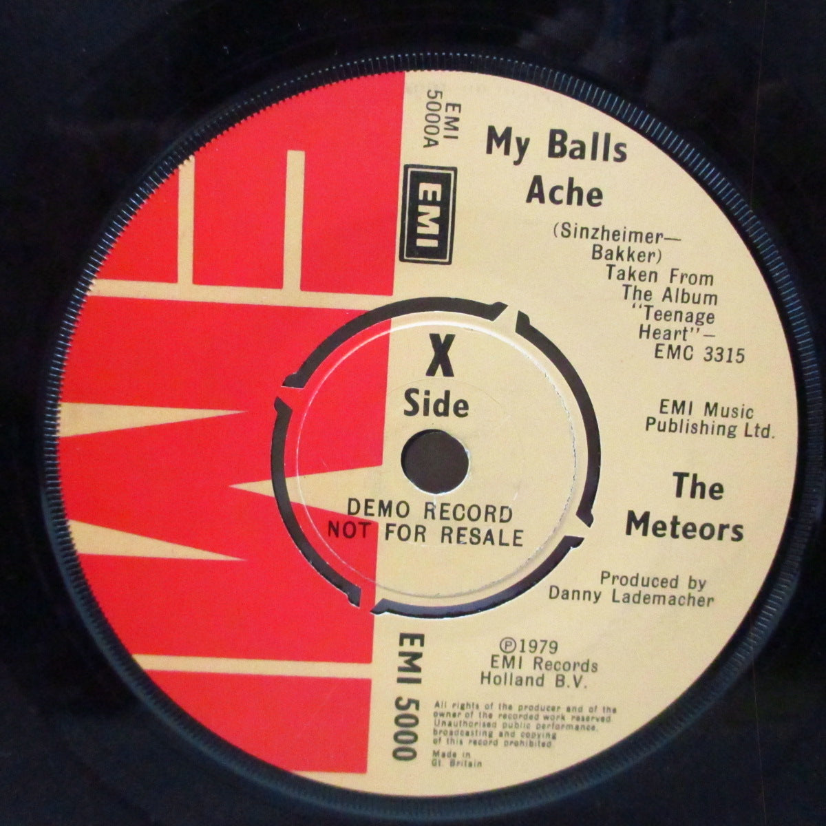 METEORS, THE (ザ ・メテオス)  - My Balls Ache (UK プロモ 7"/カンパニースリーブ) オランダのパンク〜ニュー ウェーブバンド !