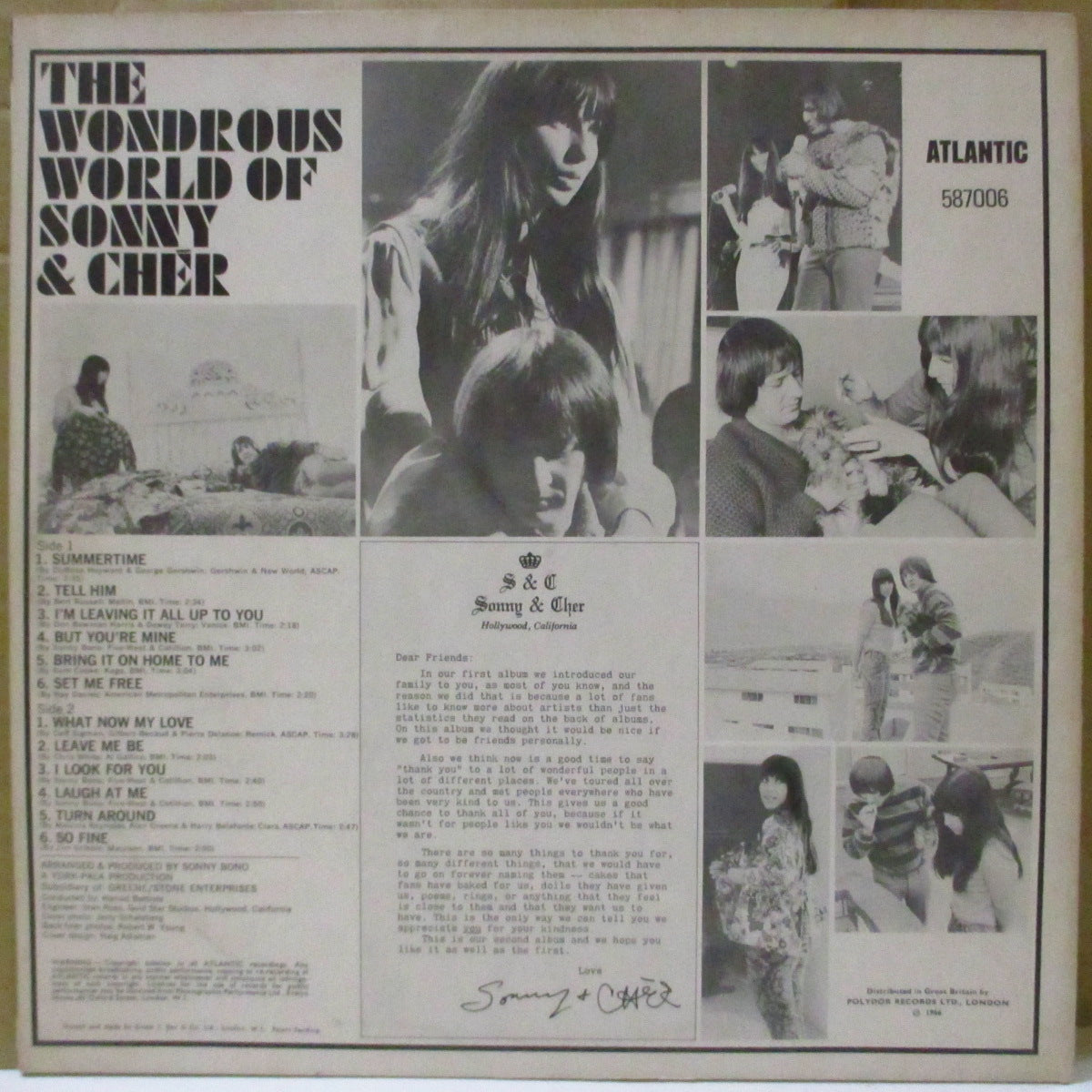 SONNY & CHER (ソニーとシェール)  - The Wondrous World Of Sonny & Cher (UK '66 オリジナル・モノラル LP/表面コーティング・ジャケ) 名作2ndアルバム！