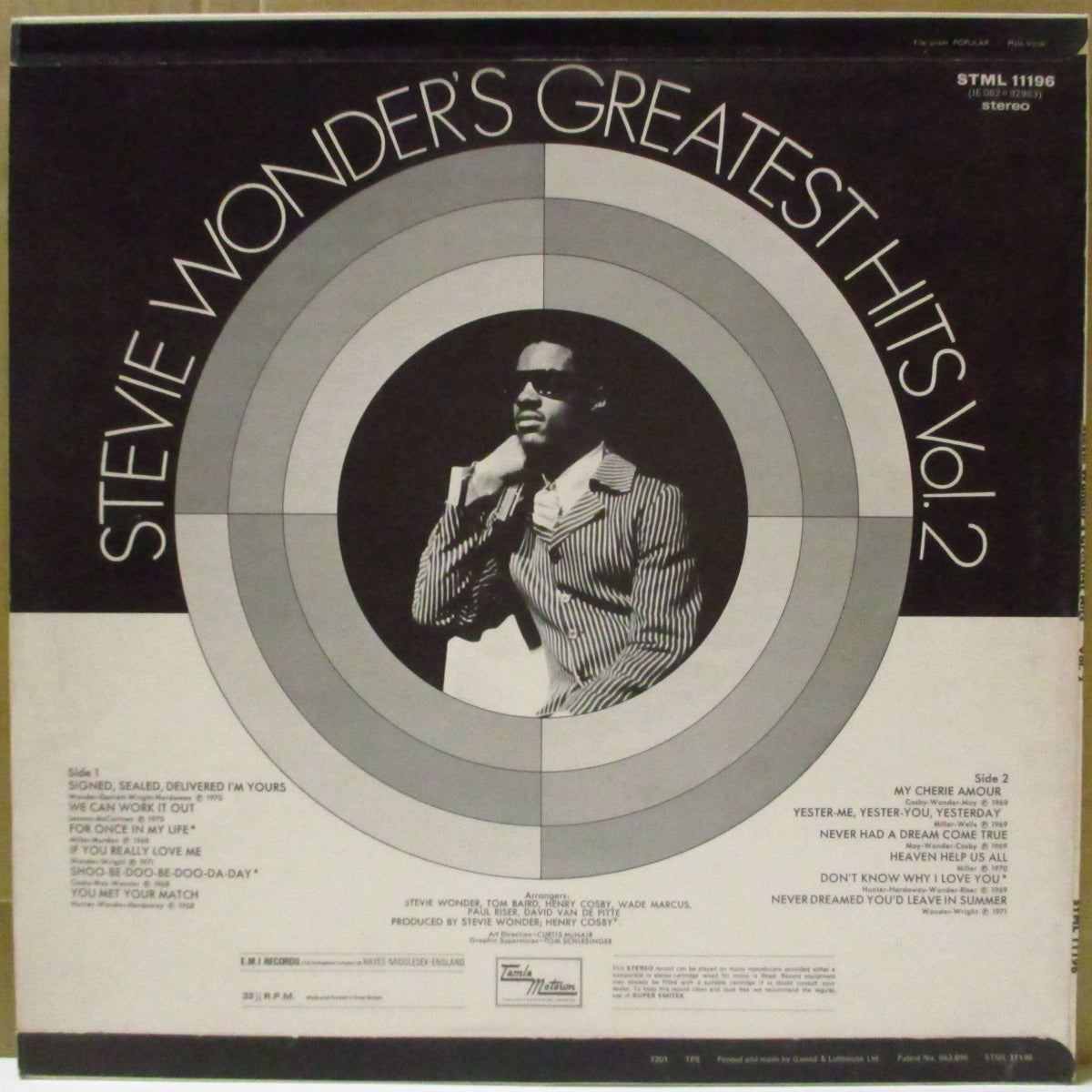 STEVIE WONDER (スティーヴィー・ワンダー)  - Greatest Hits Vol.2 (UK '72 初回オリジナル・ステレオLP/表面コーティング2面折り返しジャケ) ベスト第2弾